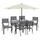 Set Tavolinë 150×90 cm + 6 karrige + çadër,"HM11533.10", gri