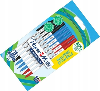 Set stilolapsash Paper Mate Kilometrico Recycled, 8 copë, ngjyra të përziera