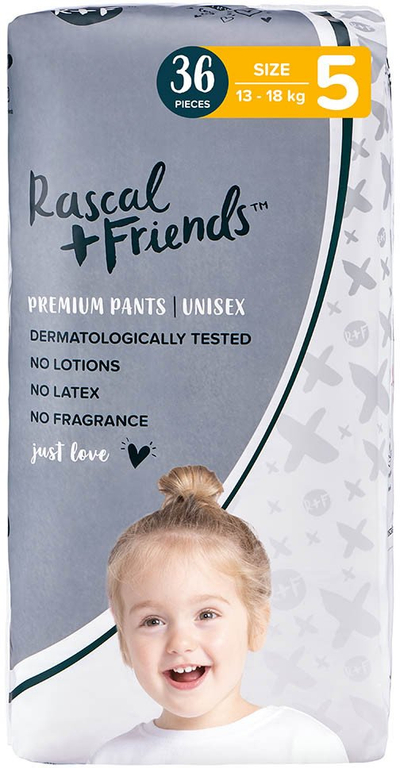 Pelenë pantallona Rascal + Friends Premium Pants, Nr 5, 13-18 kg, gri