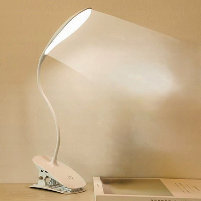 Llambë tavoline me klips 3W, LED, me touch, e bardhë