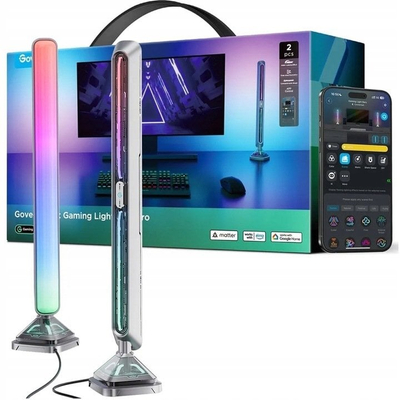 Shirita LED Govee Smart Gaming Light Bars Pro, RGBIC, 44cm, për ambiente të brendshme