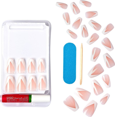 Thonj artificial KISS Classy Nails Silk Dress, gjatësi mesatare, formë ovale, bojë neutrale