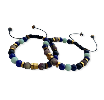 Byzylykë Dar Gold Platted Hematite, shumëngjyrësh, 2 copë