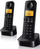Telefon pa tel Philips D2602D/53, set me 2 receptorë, me ekran me dritë, i zi
