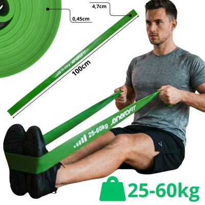 Rrip fitnesi EB Fit, 25-60 kg, latex, jeshil