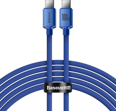 Kabllo USB-C Baseus Crystal Shine, 2 m, 100 W, blu