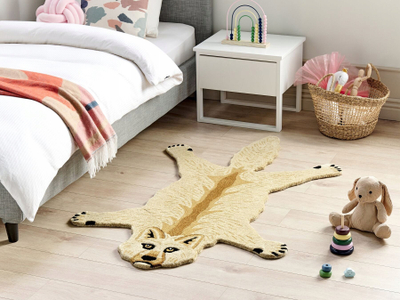 Tapet për kalamaj BALTO Wool Kids Rug Wolf, 100 x 160 cm, lesh, bezhë