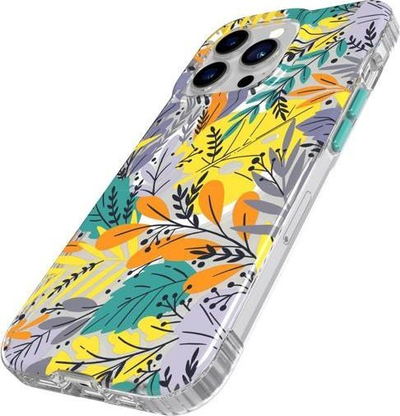 Маска за телефон Tech21 Evo Art Floral за iPhone 13 Pro, MagSafe, со заштитно стакло, проѕирна со цветови