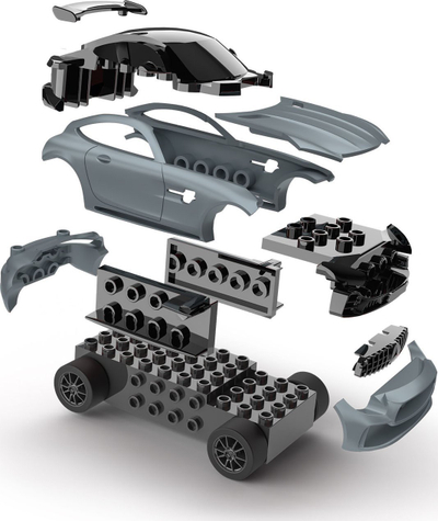 Set ndërtimi Revell Build N Race Mercedes AMG GTR, shkallë 1:43, pull back, gri