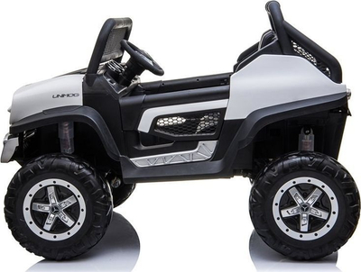 Makina elektrike për fëmijë LEAN CARS Mercedes Unimog, 12V, telekomandë, e bardhë
