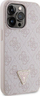 Mbulesë telefoni Guess Crossbody 4G Metal Logo GUHCP13LP4TDSCPP, për iPhone 13 13 Pro, kapak i fortë me rrip, rozë