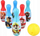 Set bowlingu për kalamaj Paw Patrol, 6 kegele plastike, me shumë ngjyra