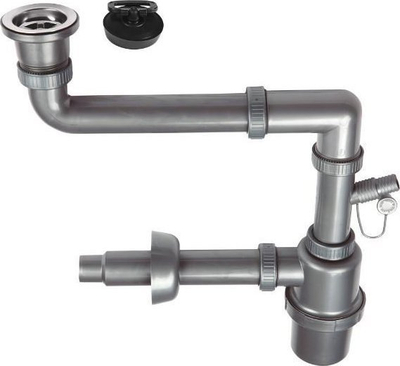 Sifon lavamani UN Sink Siphon 1 Bowl, për 1 lavaman, plastik, i bardhë