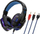 Kufje gaming Bass HD, me mikrofon, LED, të zeza me blu