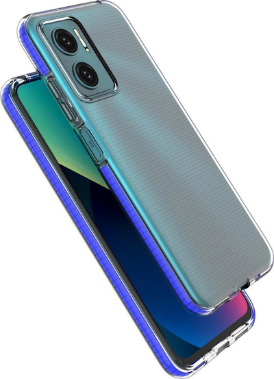 Maskë silikoni Hurtel Spring Case për Xiaomi Redmi 10, transparente, me kornizë rozë të çelët