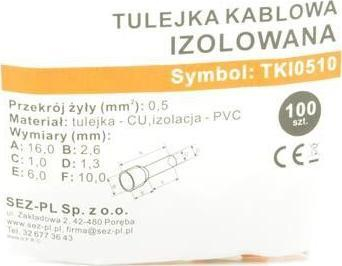 Ferulë e izoluar për kabllo, 0.5 mm, plastike, portokalli