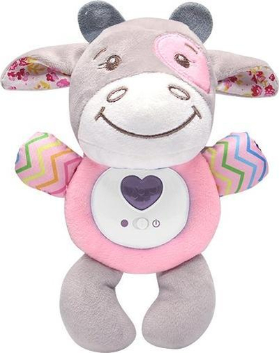 Pelush interaktiv WOOPIE Lullaby Bull 42639, me ninulla dhe drita, 26 cm, rozë