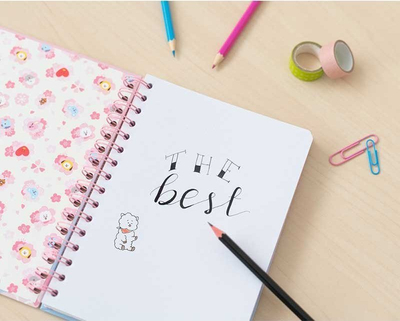 Fletore BT21 Line Friends, A5, kapak i fortë, me spirale