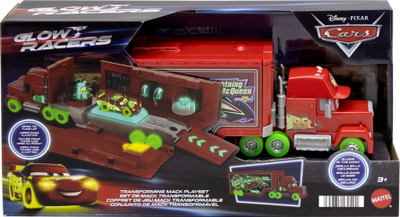 Set lojërash Disney Pixar Cars Glow Racers Transforming Mack, kamion transportues, elemente që ndriçojnë në errësirë, shumëngjyrësh