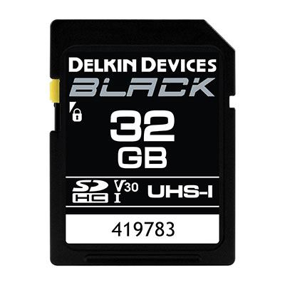 Kartë memorie SDHC Delkin BLACK, 32GB, UHS I V30, e zezë