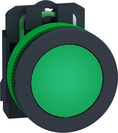 Buton paneli Schneider Electric Harmony XB5 XB5FVG3, fi30mm, LED 110-120V AC, i gjelbër