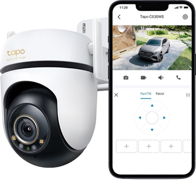 Камера за безбедност TP-Link Tapo C530WS, 3K 5MP, Wi‑Fi, бела
