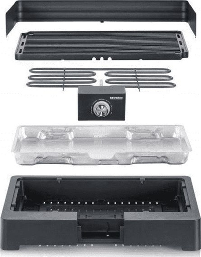Grill elektrik Severin PG 8567, grill tavoline, pllakë që e shpërndan nxehtësinë njësoj kudo, i zi
