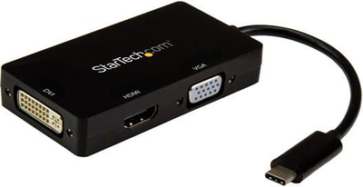 Adapter video USB C StarTech 3 në 1, 4K 30Hz, i zi