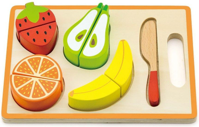 Lodër për kalamaj Viga, fruta druri në një lodër prej druri