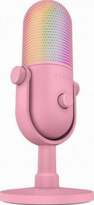 Mikrofon streaming Razer Seiren V3, RGB, USB, rozë Quartz