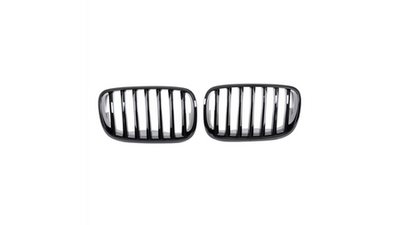 Grillë përpara Portov Simple Rib BMW X6 E71 E72 X5 E70, gloss black, 2008-2020