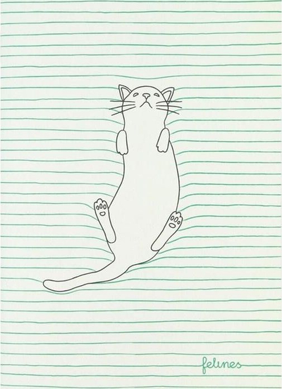Fletore e vogël Santoro Feline Fine, bllok shënimesh, jeshile