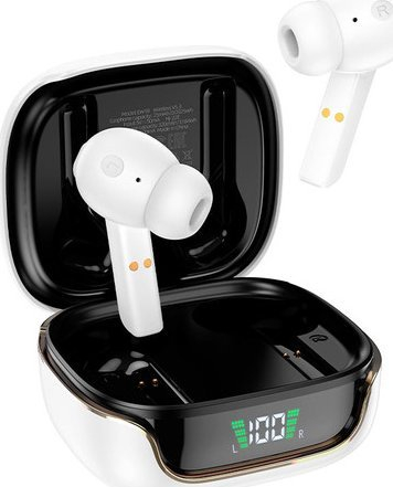 Kufje wireless Hoco EW18, Bluetooth 5.3, me kuti karikimi, të bardha