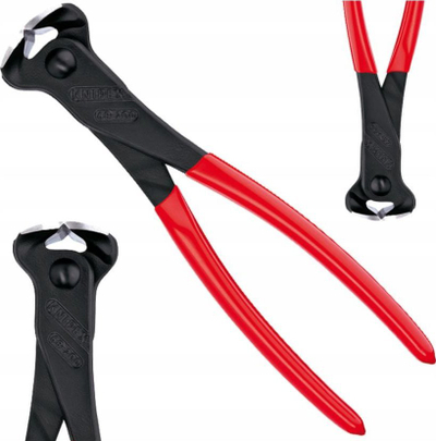 Kapëse prerëse ballore Knipex 68 01 200, 200mm, për tel çeliku, e kuqe