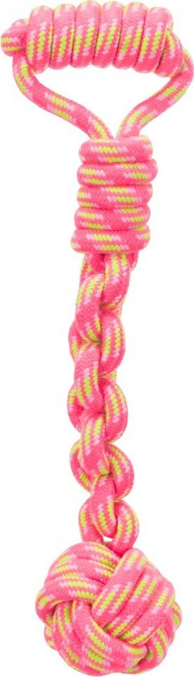 Lodër për qen TRIXIE Knot Ball on Rope, top me litar, 8/38 cm, shumëngjyrëshe