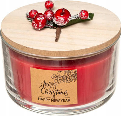 Qiri aromatik Atmosphera Christmas, me 3 fitila, 380g, i kuq
