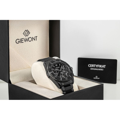 Orë kronograf Giewont GW3970-B1, titanium, xham safir, e zezë