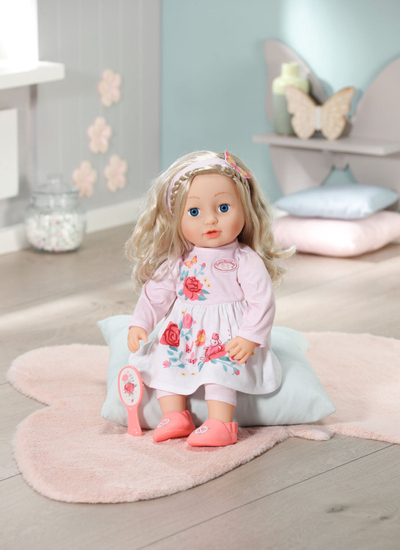 Kukull Baby Annabell Sophia, 43cm, trup i butë, fustan rozë