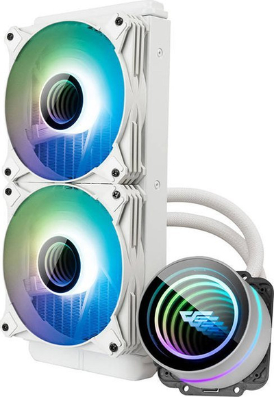 Ftohës uji CPU DarkFlash DX240 V2.6, radiator 240mm, ARGB, i bardhë