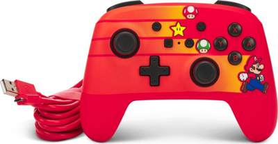 Kontroller PowerA Enhanced Speedster Mario, me kabllo, i kuq