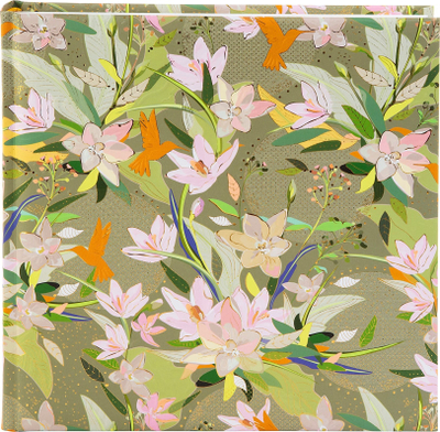 Album fotografik Goldbuch Royal Lilly 24488, 25x25 cm, 60 faqe, jeshil me lule