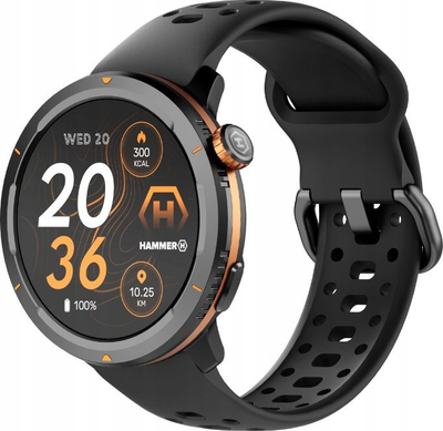Паметен часовник Hammer Watch 2 Lite, 1.69\", отпорен на вода, црн