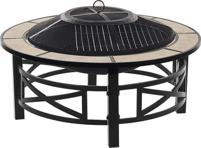 Vater oborri për BBQ HIERRO Metal, çelik, me kapak mbrojtës, e zezë