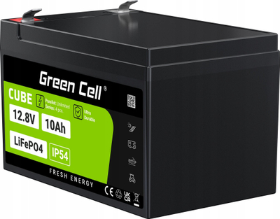 Bateri Green Cell CUBE LiFePO4, 12.8V, 10Ah, e gjelbër
