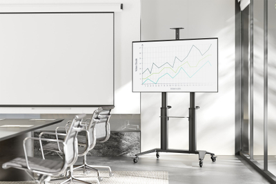 Stendë me rrota për TV Digitus Mobile Single Stand, deri 120\", 140 kg, e zezë