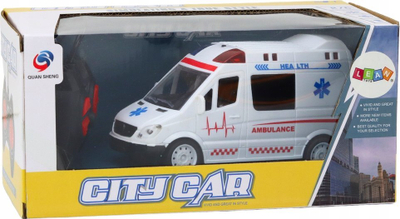 Lodër ambulancë me telekomandë Leantoys, me drita edhe tinguj, e bardhë