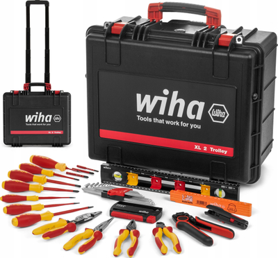 Valixhe me vegla Wiha XL 2 Trolley, set 60 pjesë, VDE, e zezë