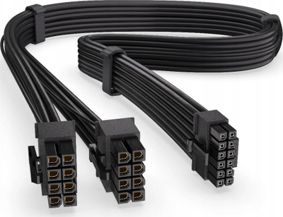 Kabllo Endorfy 12-pin - PCIe 6-pin x2, 0.6m, e zezë