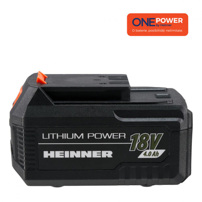 Bateri për vegla Heinner One Power, 18V, 4.0Ah Li Ion, e zezë