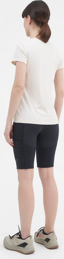 Leggins-shorts çiklizmi për goca 4F TFSHF169, me bel të lartë, me xhepa anësorë, të zeza